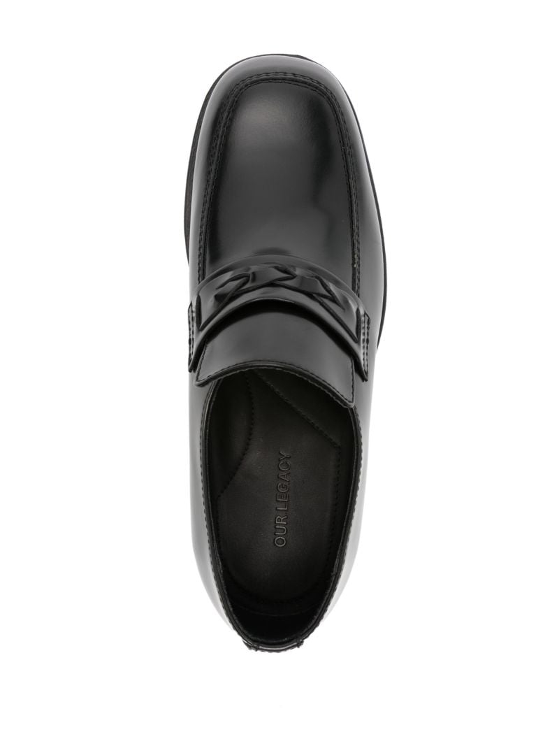 Braid-detail Leather Loafers