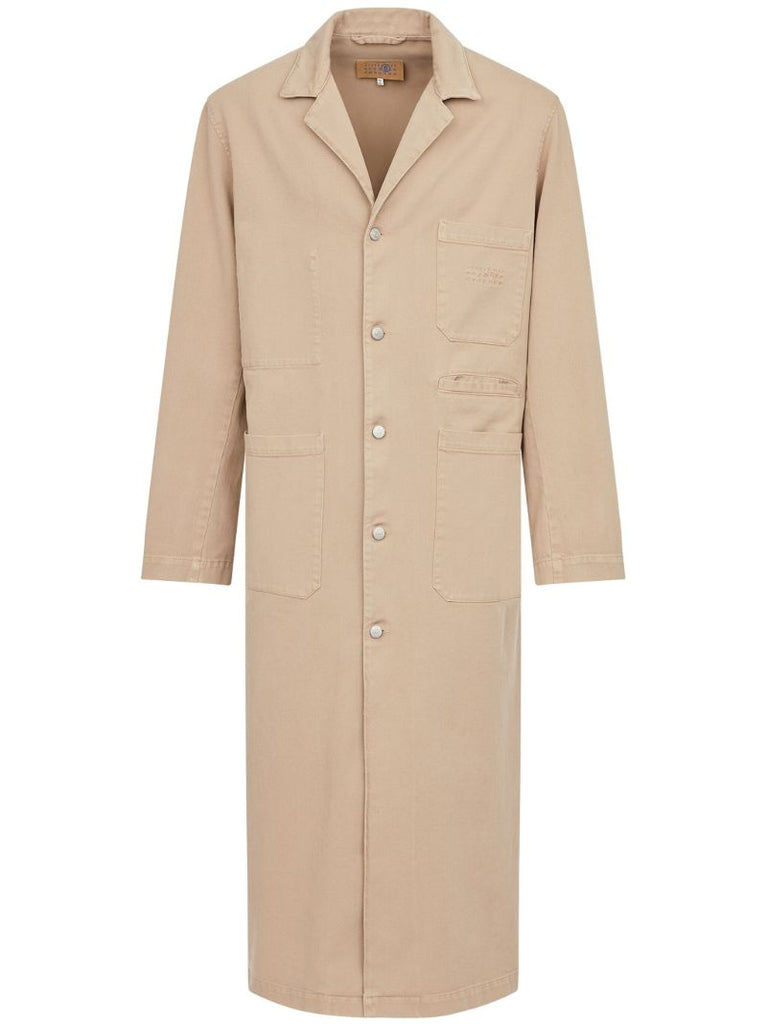 Neutral Single-breasted Cotton Coat