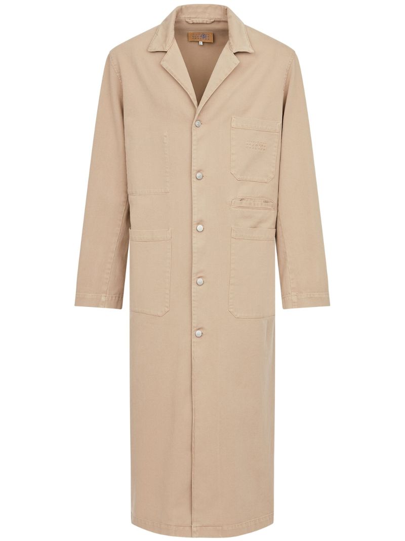 Neutral Single-breasted Cotton Coat