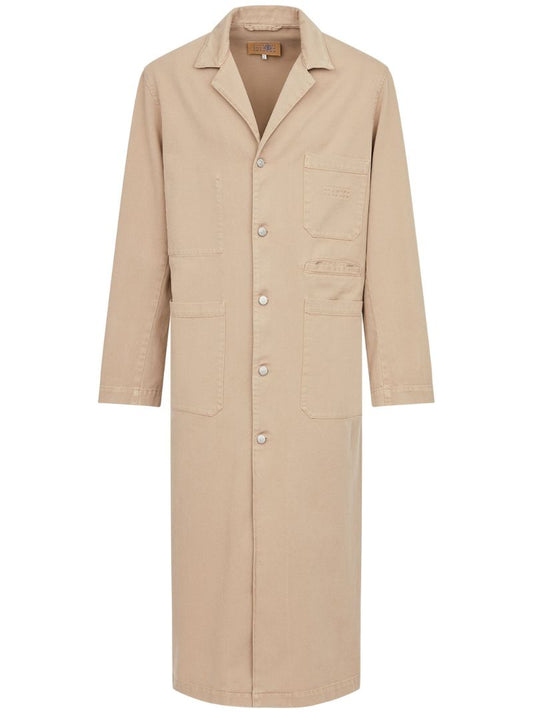Neutral Single-breasted Cotton Coat