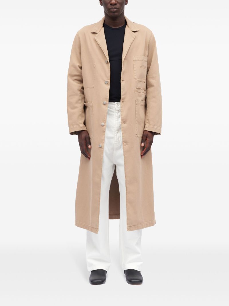 Neutral Single-breasted Cotton Coat