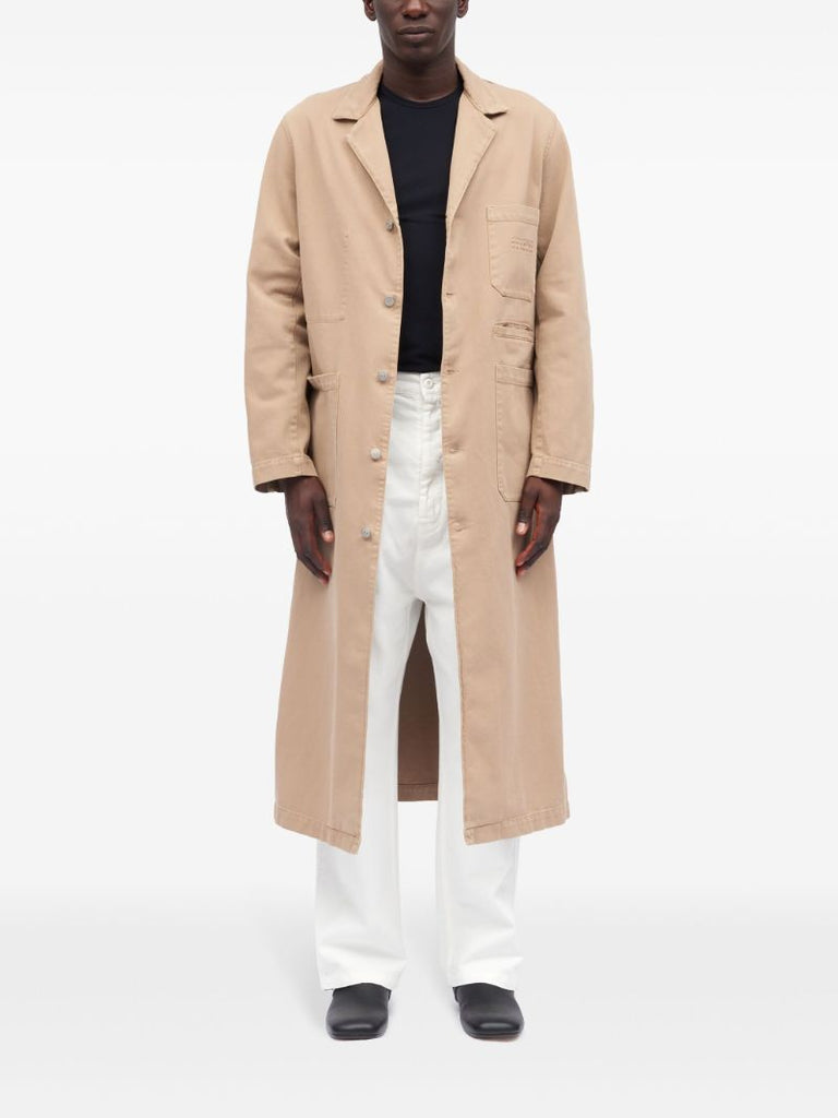 Neutral Single-breasted Cotton Coat