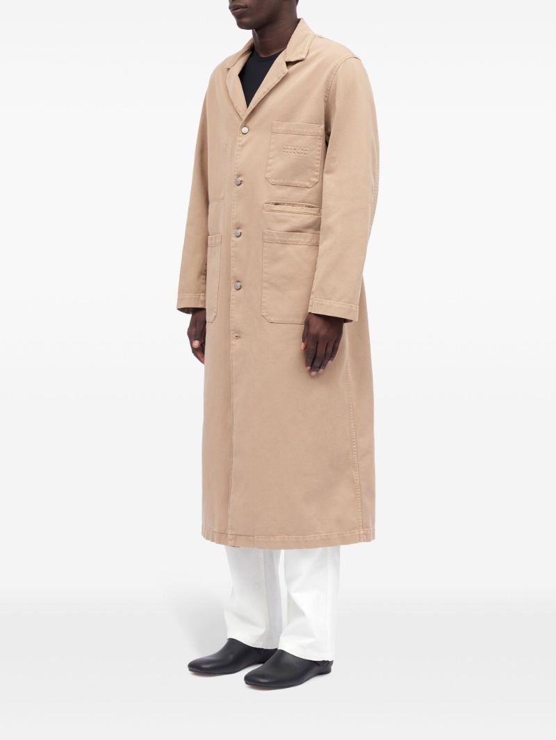 Neutral Single-breasted Cotton Coat