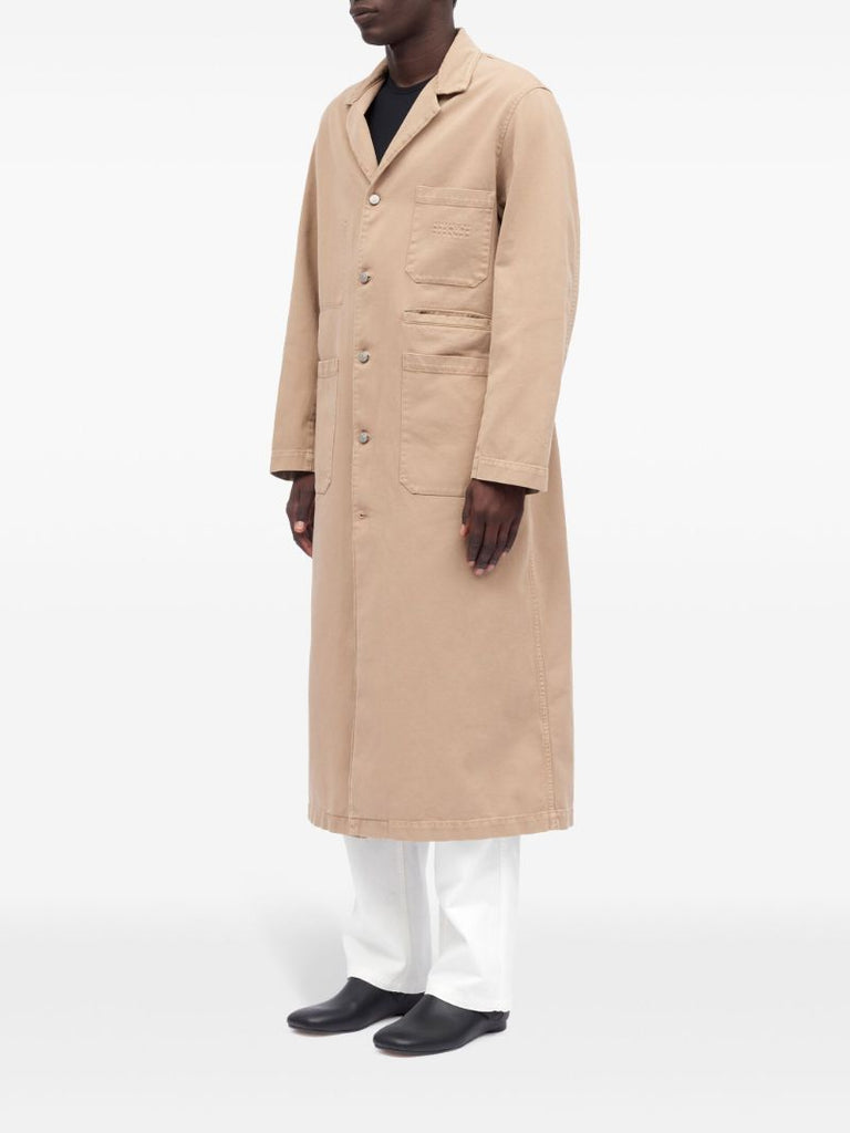 Neutral Single-breasted Cotton Coat