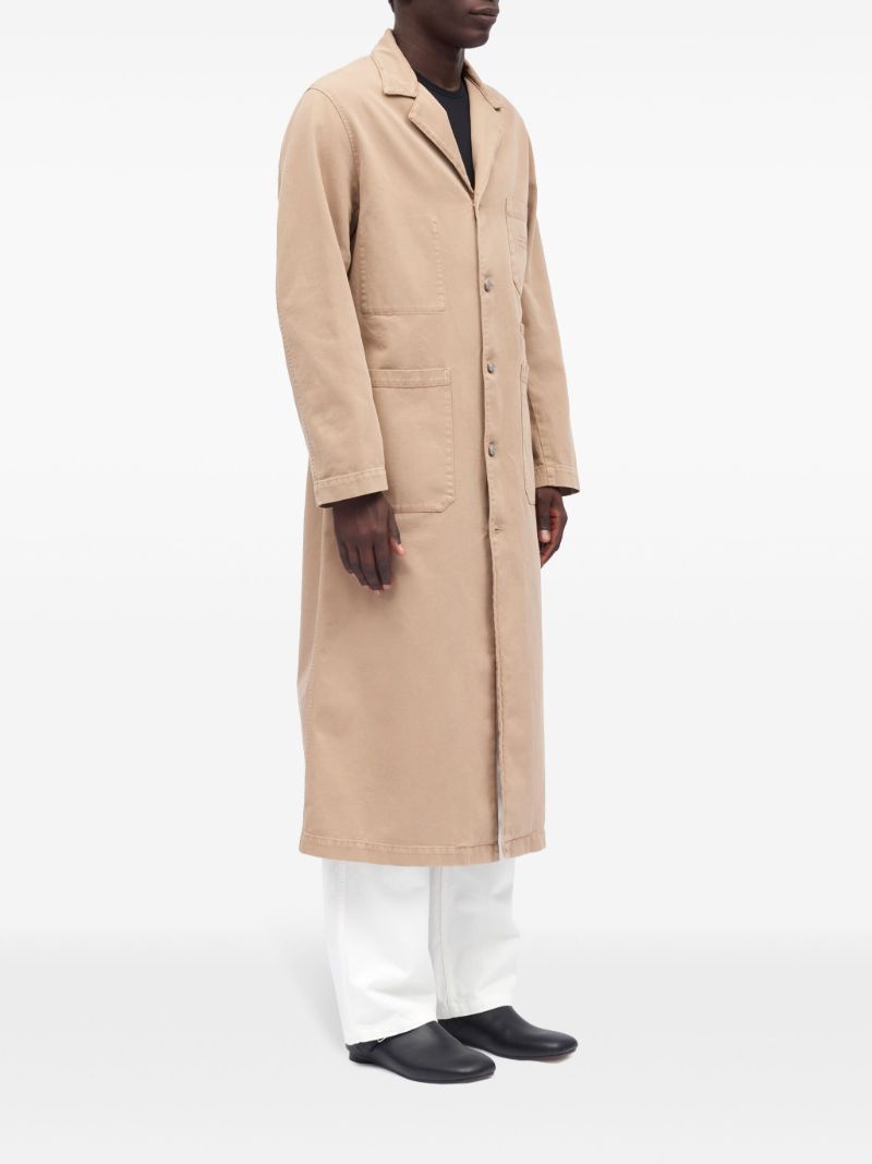 Neutral Single-breasted Cotton Coat