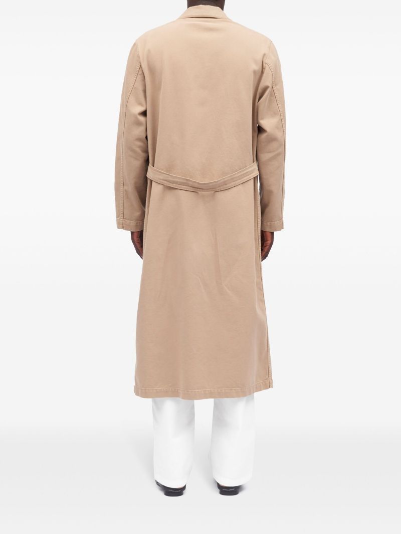 Neutral Single-breasted Cotton Coat
