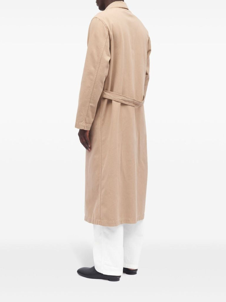 Neutral Single-breasted Cotton Coat
