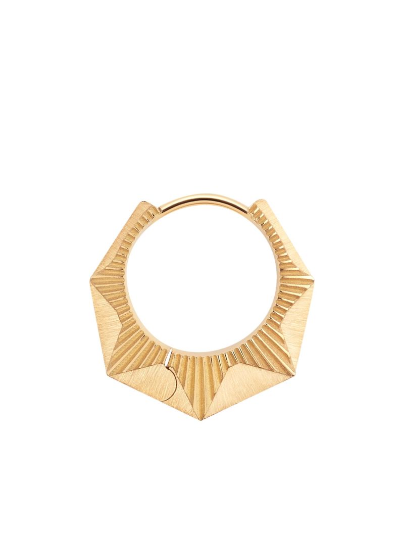 18k Yellow Gold Nyc Diamond Hoop Earrings