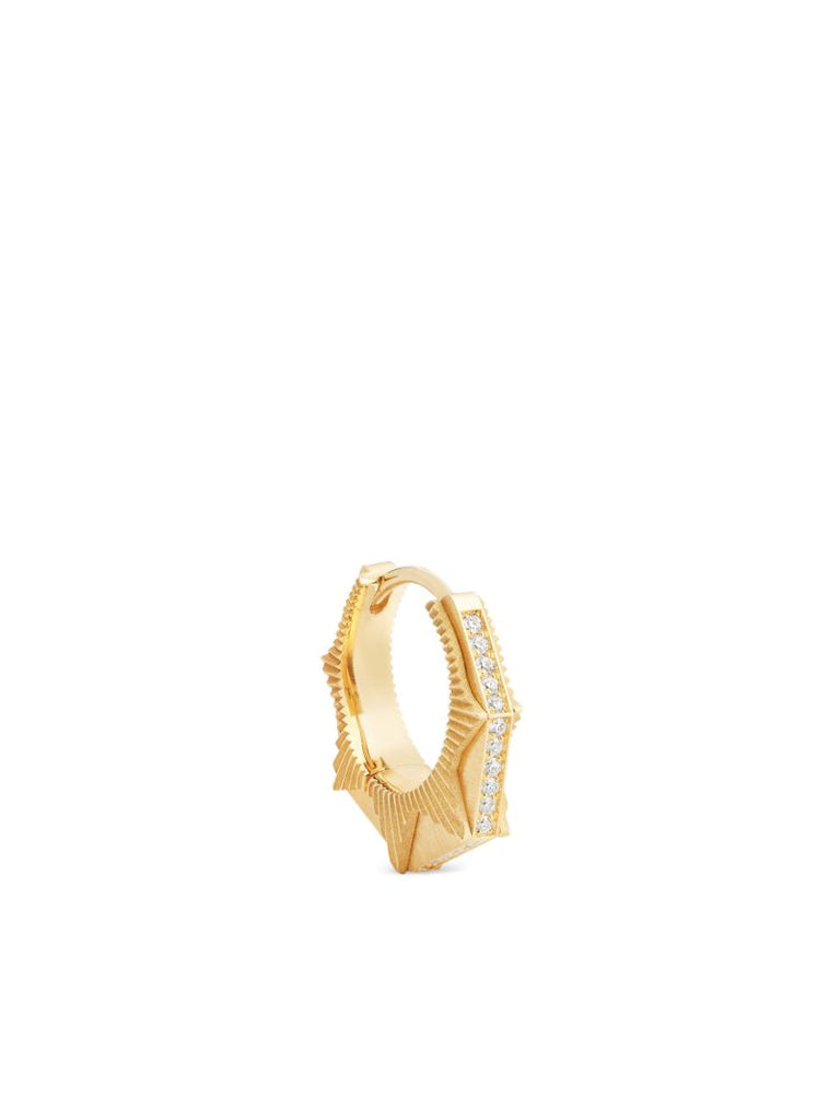 18k Yellow Gold Nyc Diamond Hoop Earrings