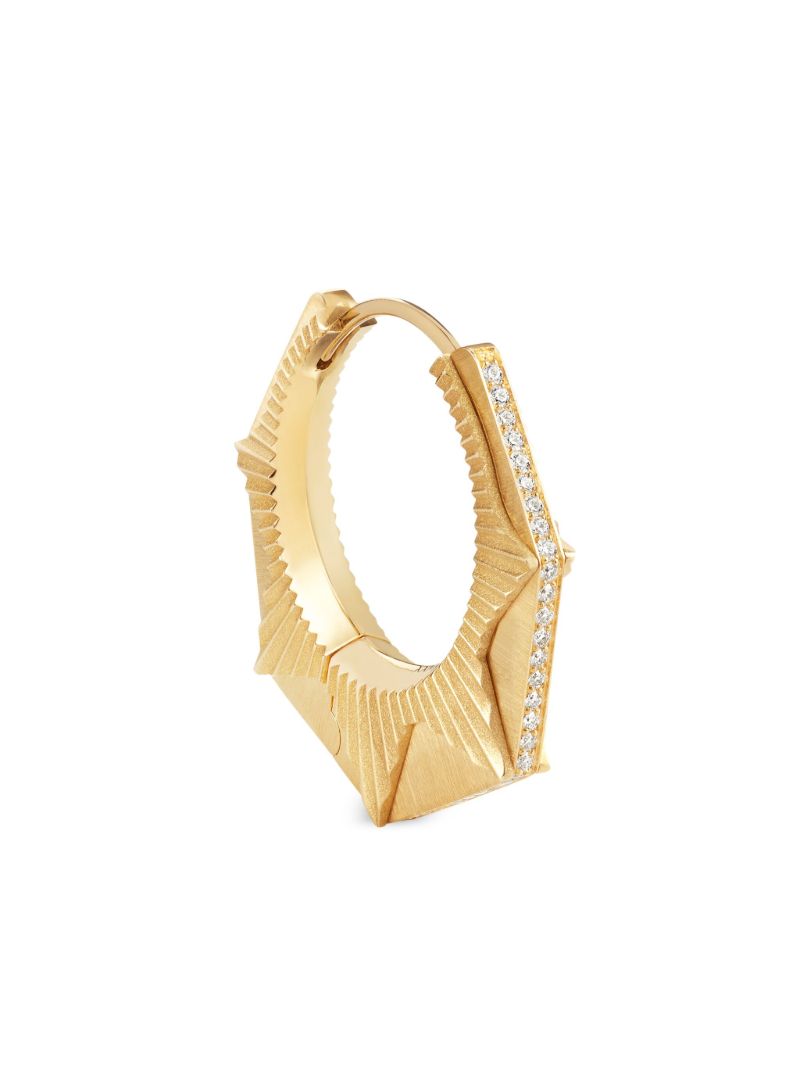 18k Yellow Gold Nyc Diamond Earring