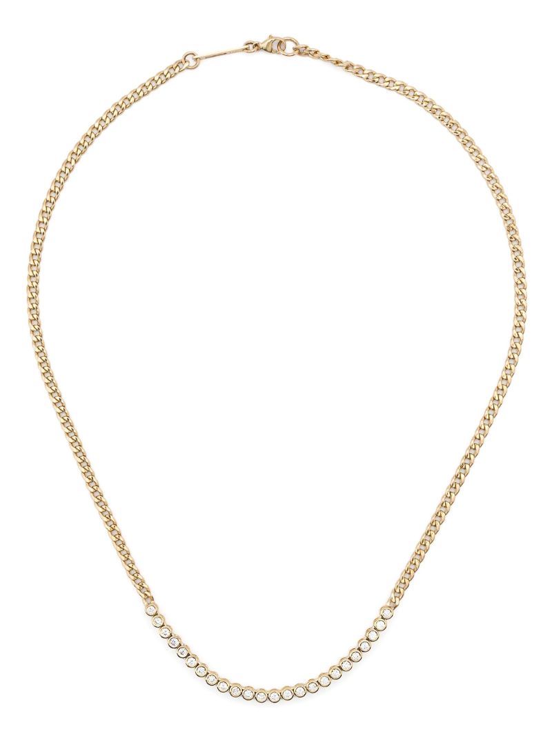 14k Yellow Gold Tennis Diamond Necklace