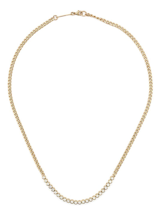 14k Yellow Gold Tennis Diamond Necklace