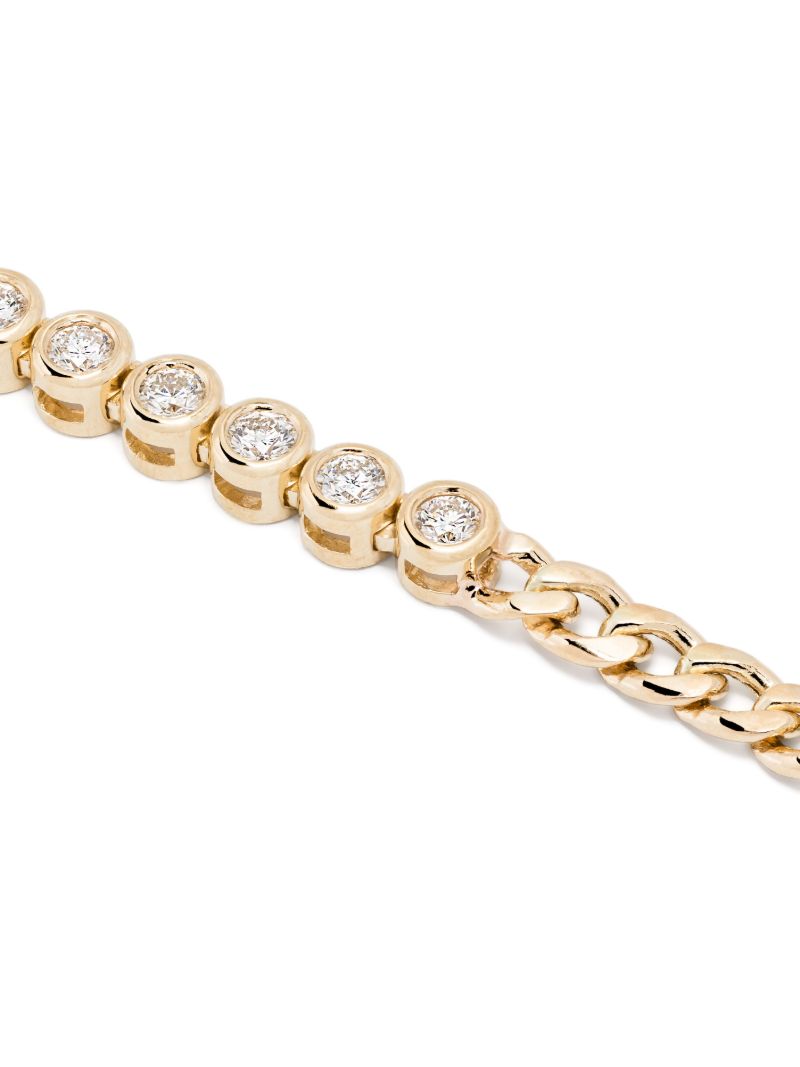14k Yellow Gold Tennis Diamond Necklace