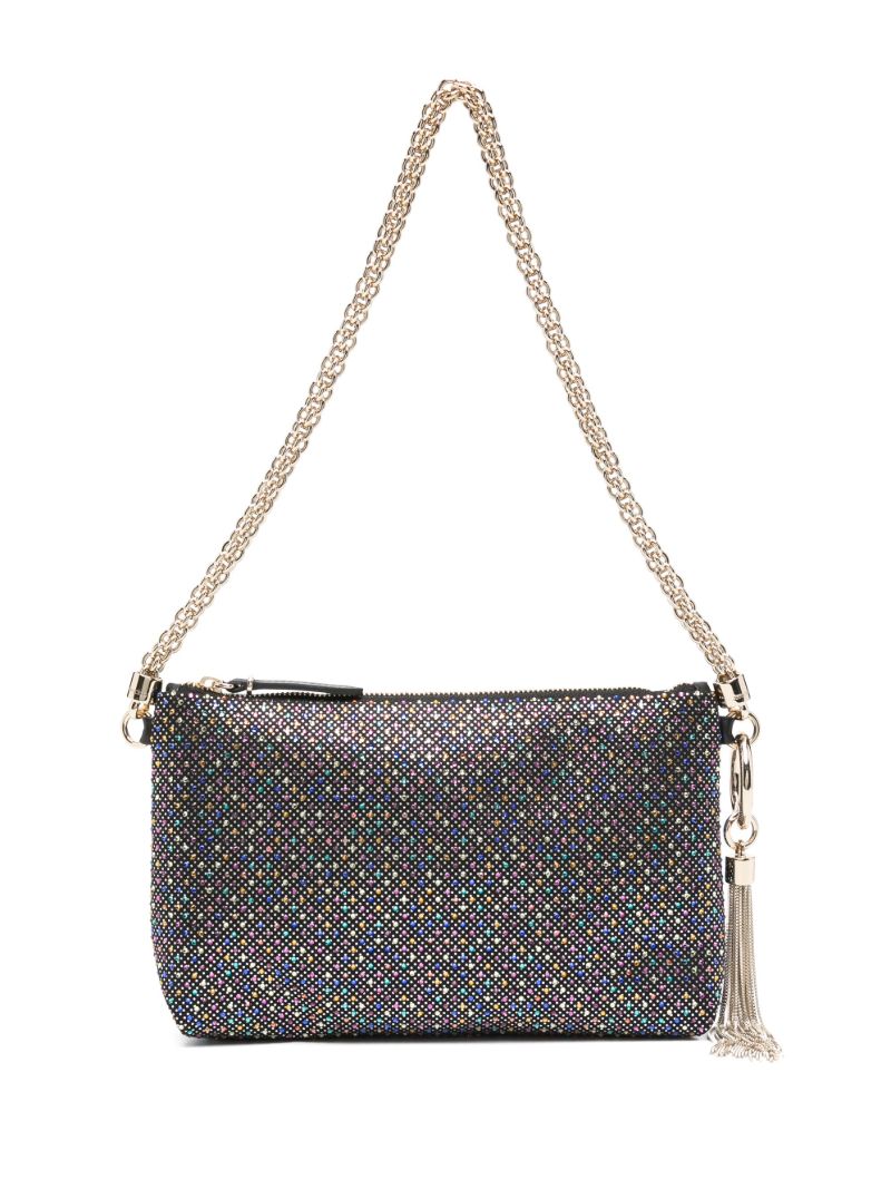 Black Crystal-embellished Shoulder Bag