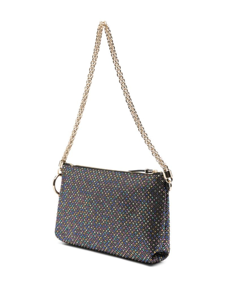 Black Crystal-embellished Shoulder Bag