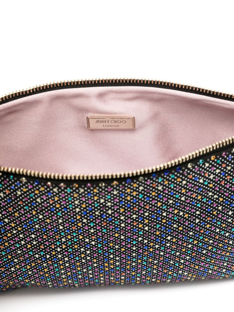Black Crystal-embellished Shoulder Bag