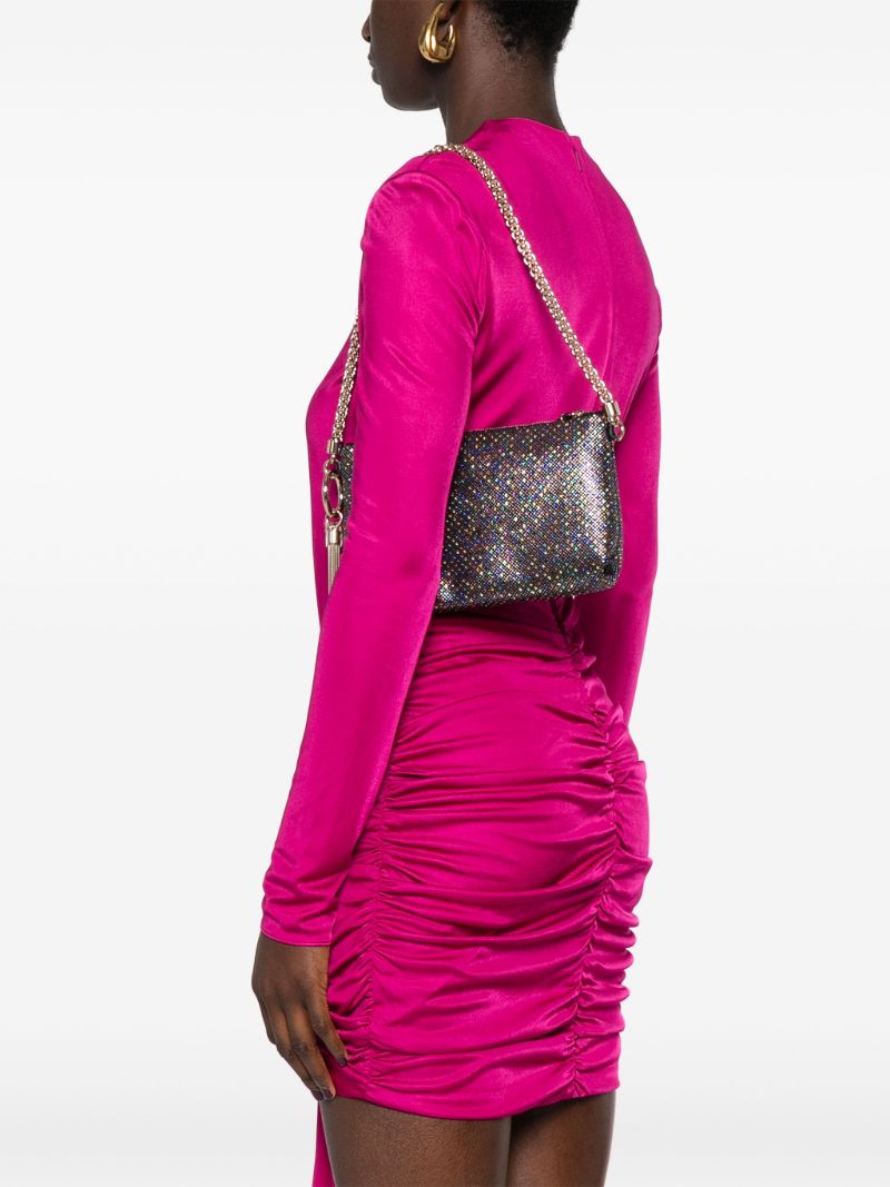 Black Crystal-embellished Shoulder Bag