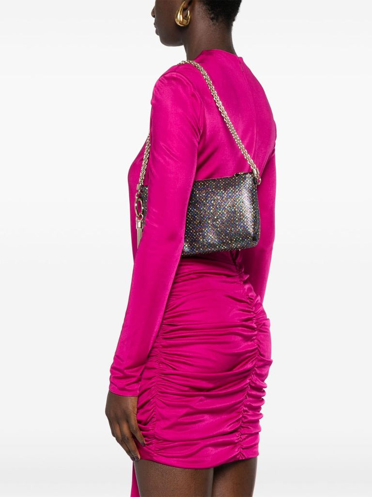 Black Crystal-embellished Shoulder Bag