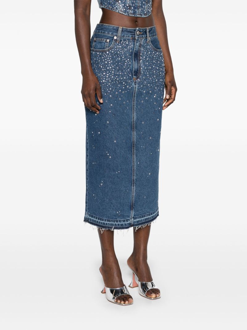 Blue Rhinestone Denim Skirt