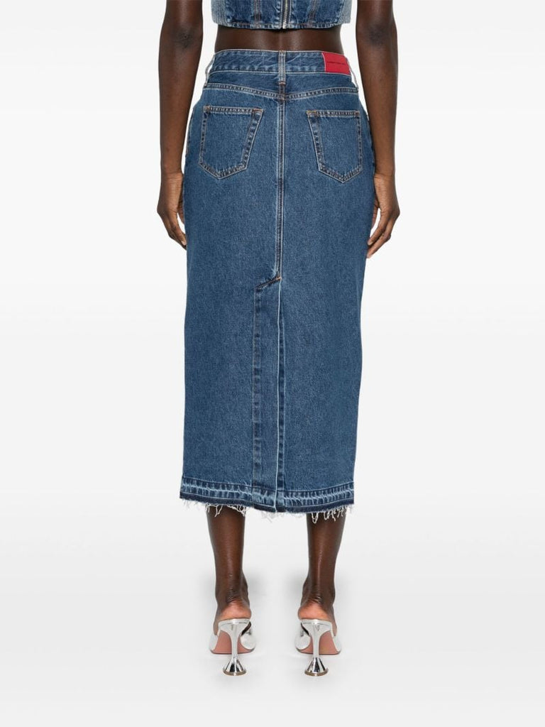 Blue Rhinestone Denim Skirt