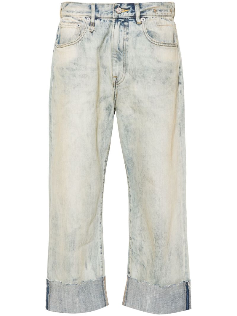 Blue Cuffed X-boyfriend Straight Jeans