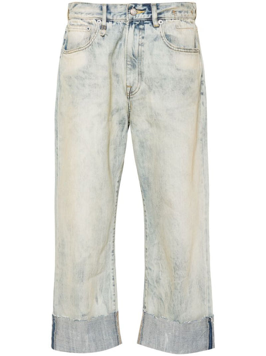 Blue Cuffed X-boyfriend Straight Jeans