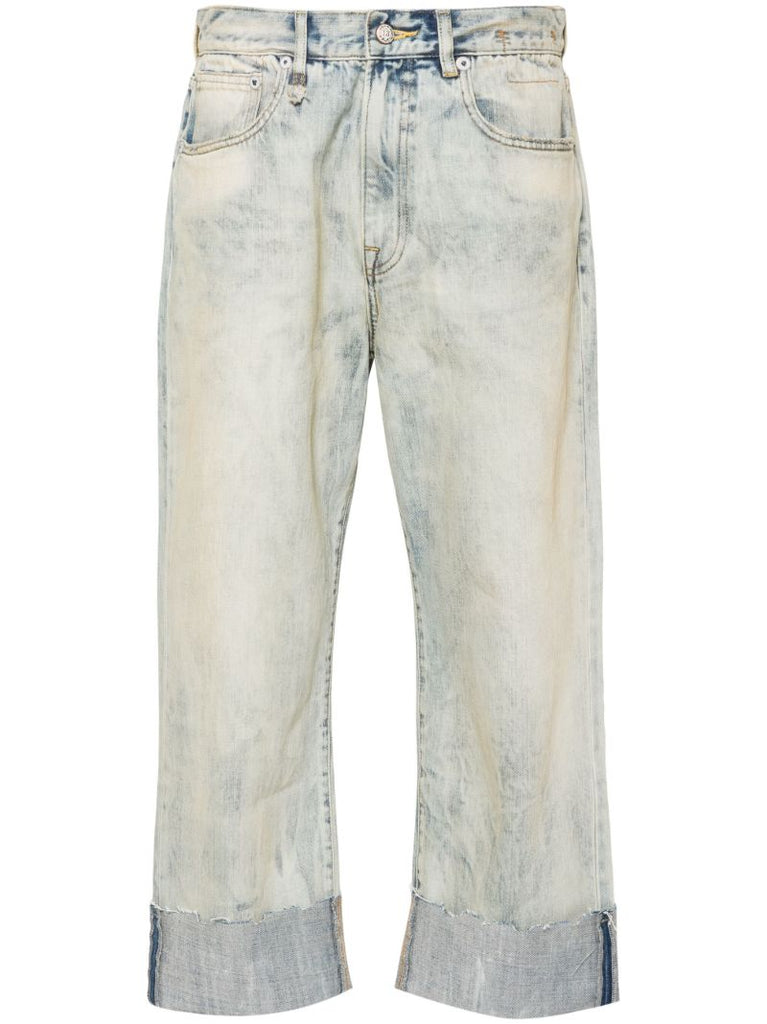 Blue Cuffed X-boyfriend Straight Jeans