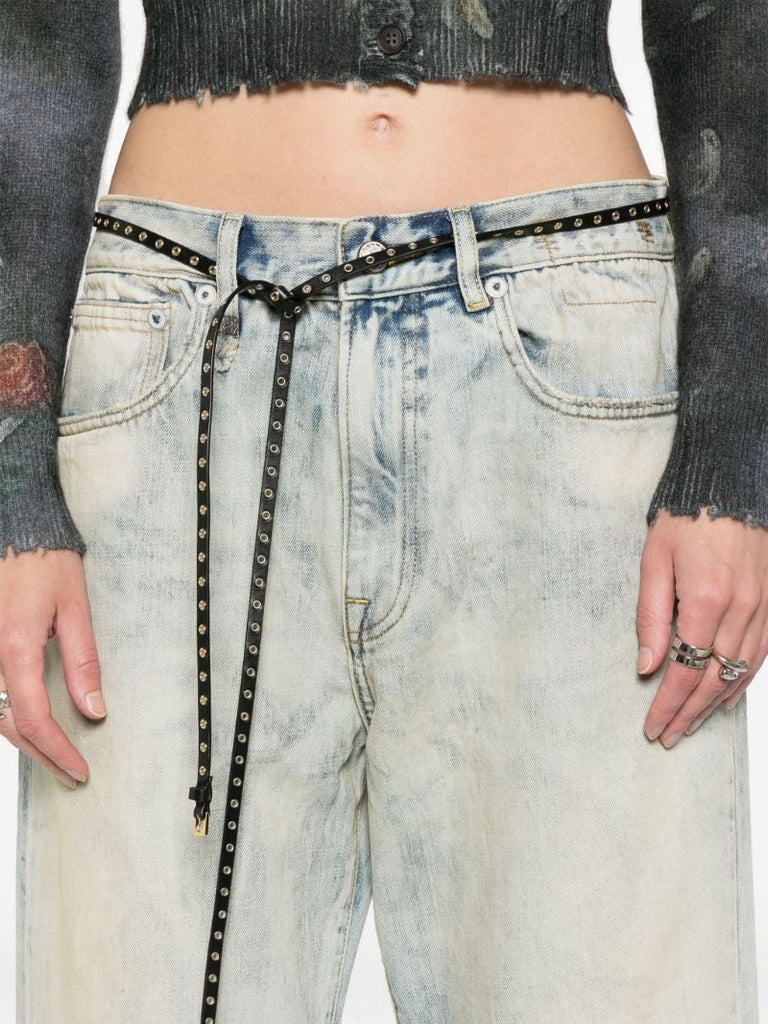 Blue Cuffed X-boyfriend Straight Jeans