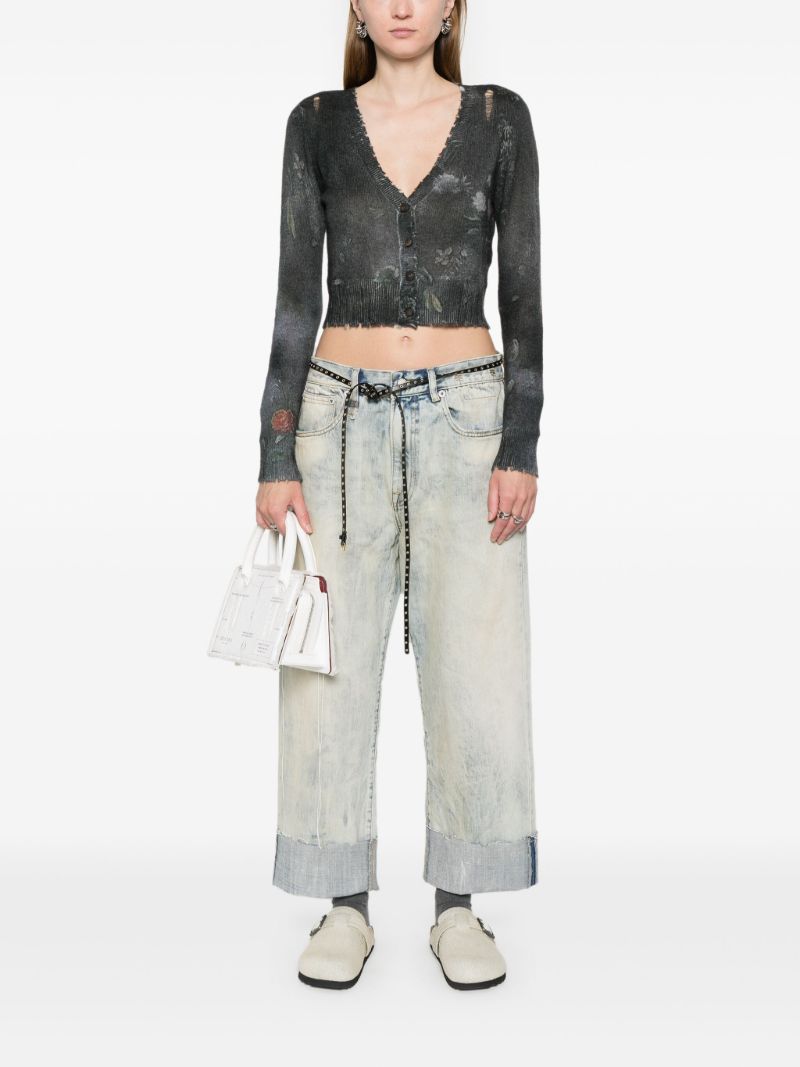 Blue Cuffed X-boyfriend Straight Jeans