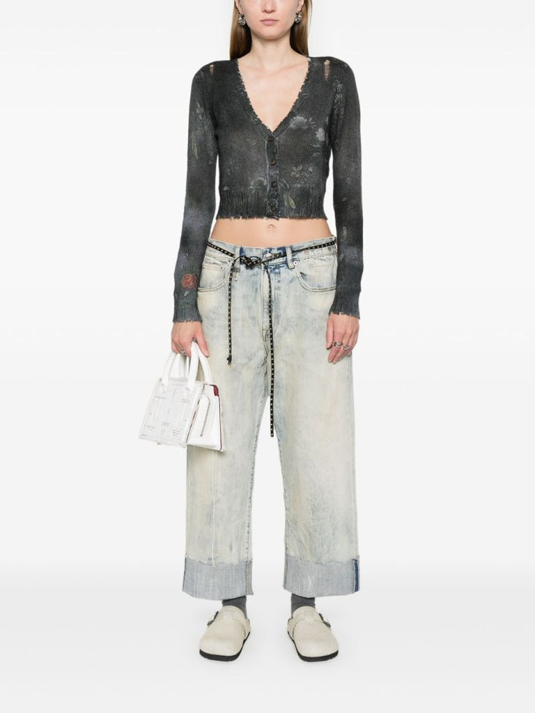 Blue Cuffed X-boyfriend Straight Jeans