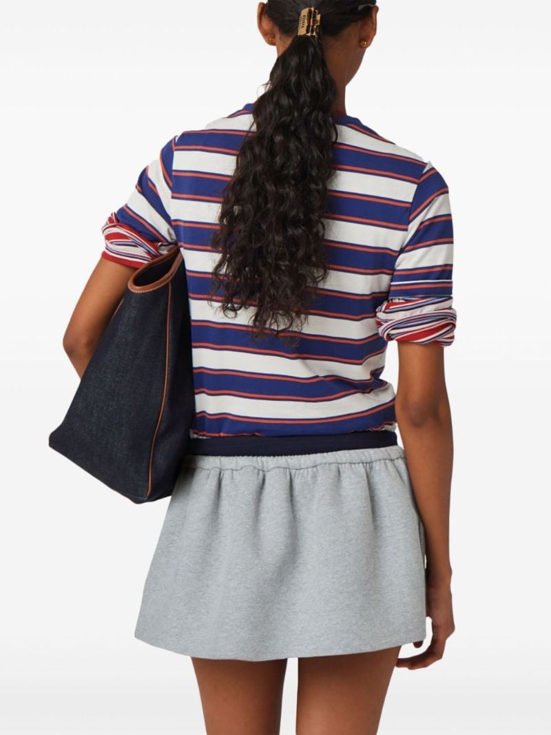Blue Striped Cotton T-shirt