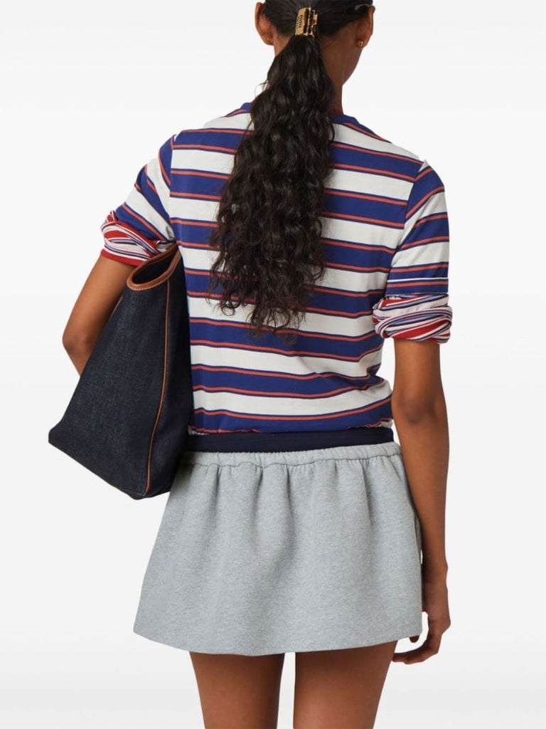 Blue Striped Cotton T-shirt