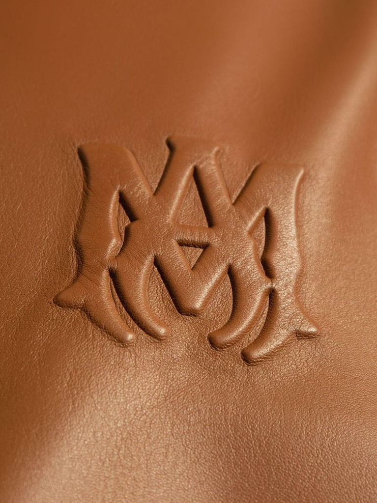 Brown Ma Single-breasted Leather Jacket