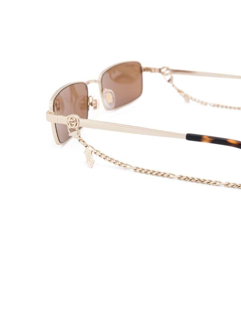 Gold-tone Rectangle-frame Sunglasses