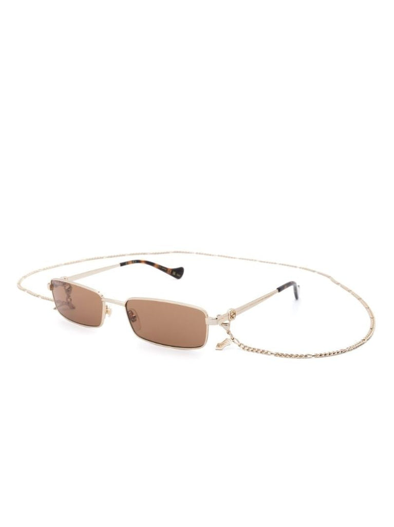 Gold-tone Rectangle-frame Sunglasses