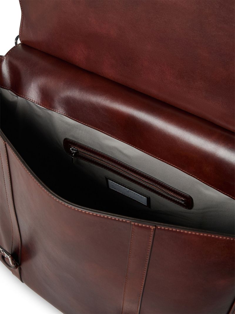 Purple Leather Tote Bag