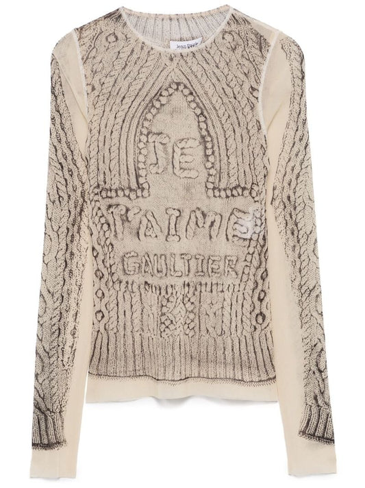Knit-print T-shirt
