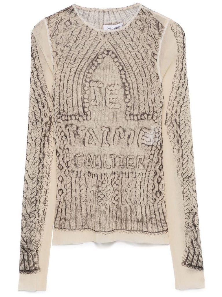 Knit-print T-shirt
