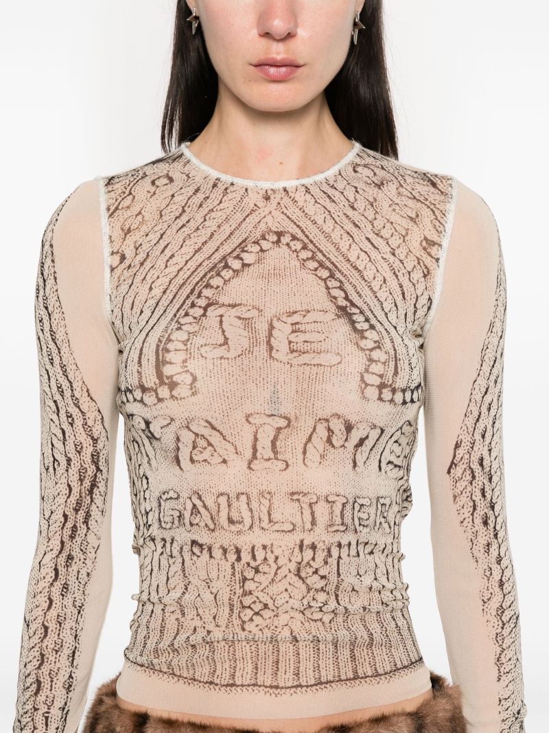 Knit-print T-shirt