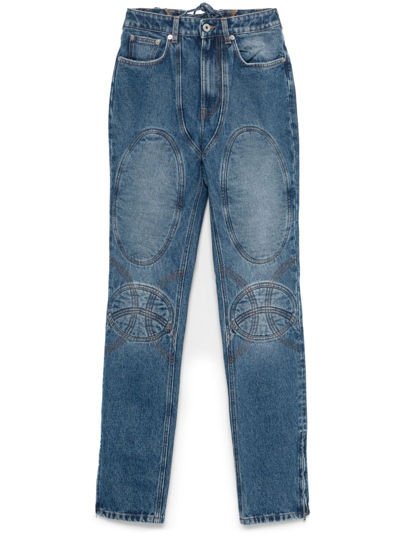 Lace-up Tapered Jeans