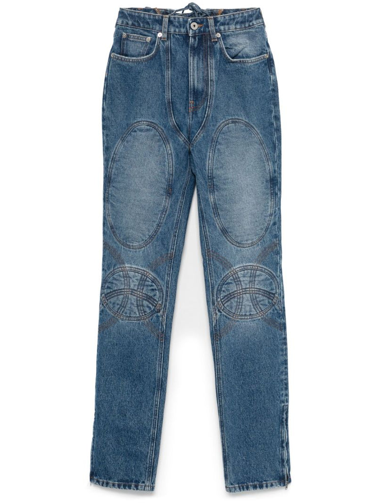 Lace-up Tapered Jeans