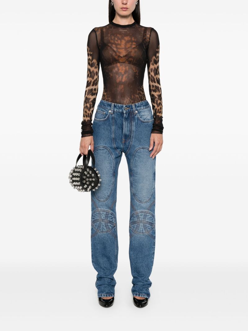 Lace-up Tapered Jeans