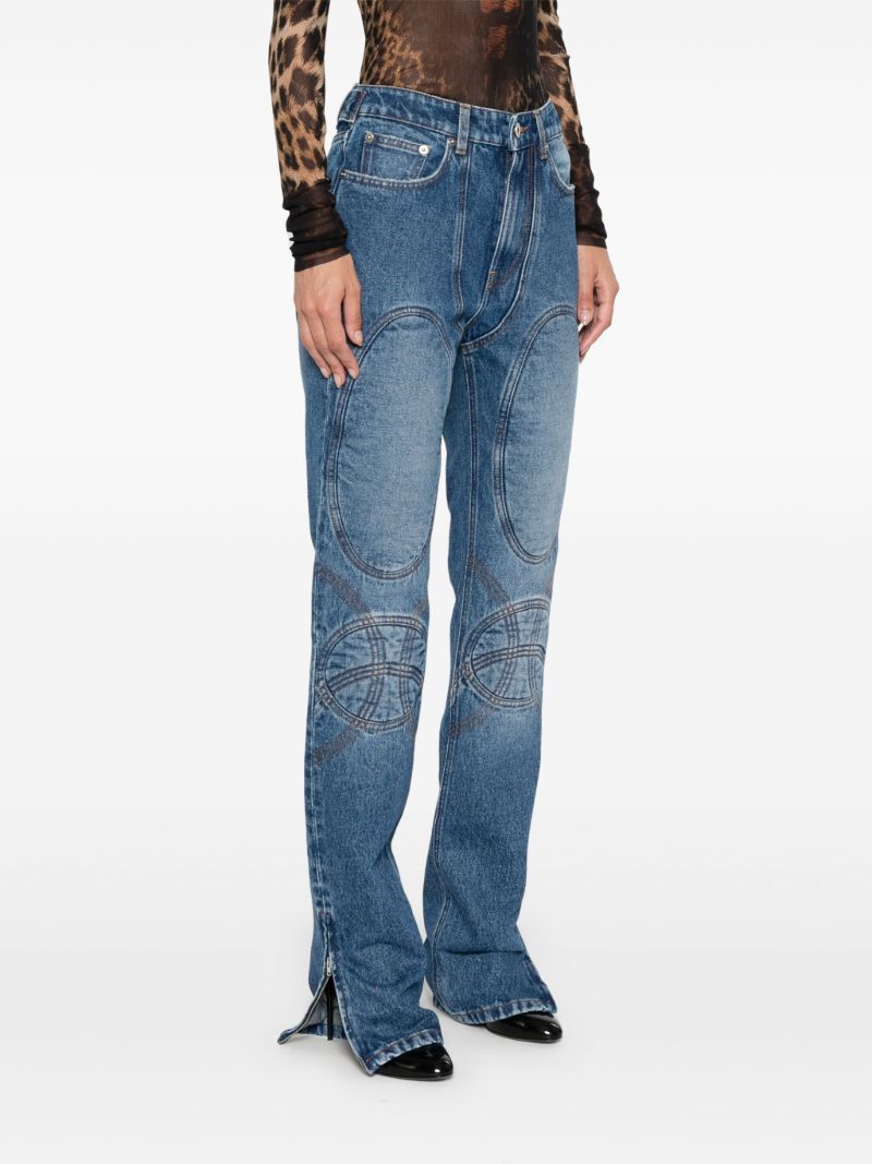 Lace-up Tapered Jeans