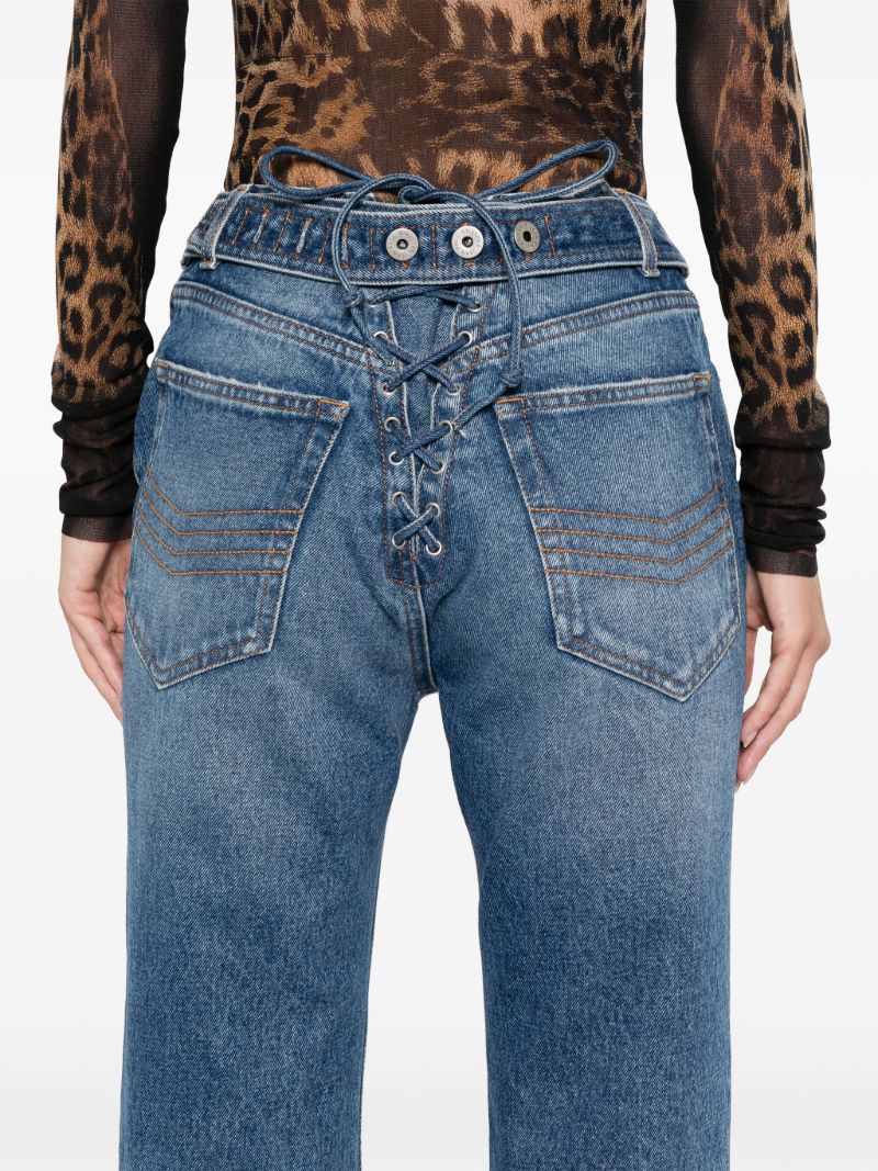 Lace-up Tapered Jeans