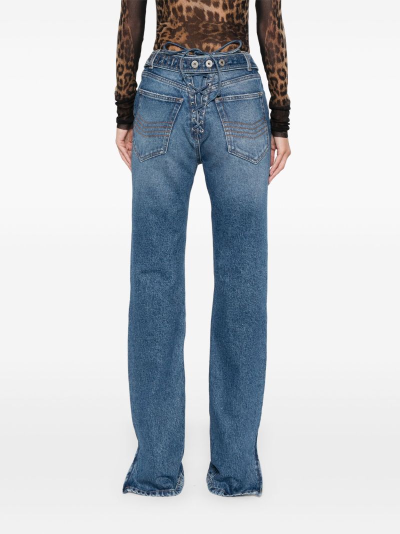 Lace-up Tapered Jeans