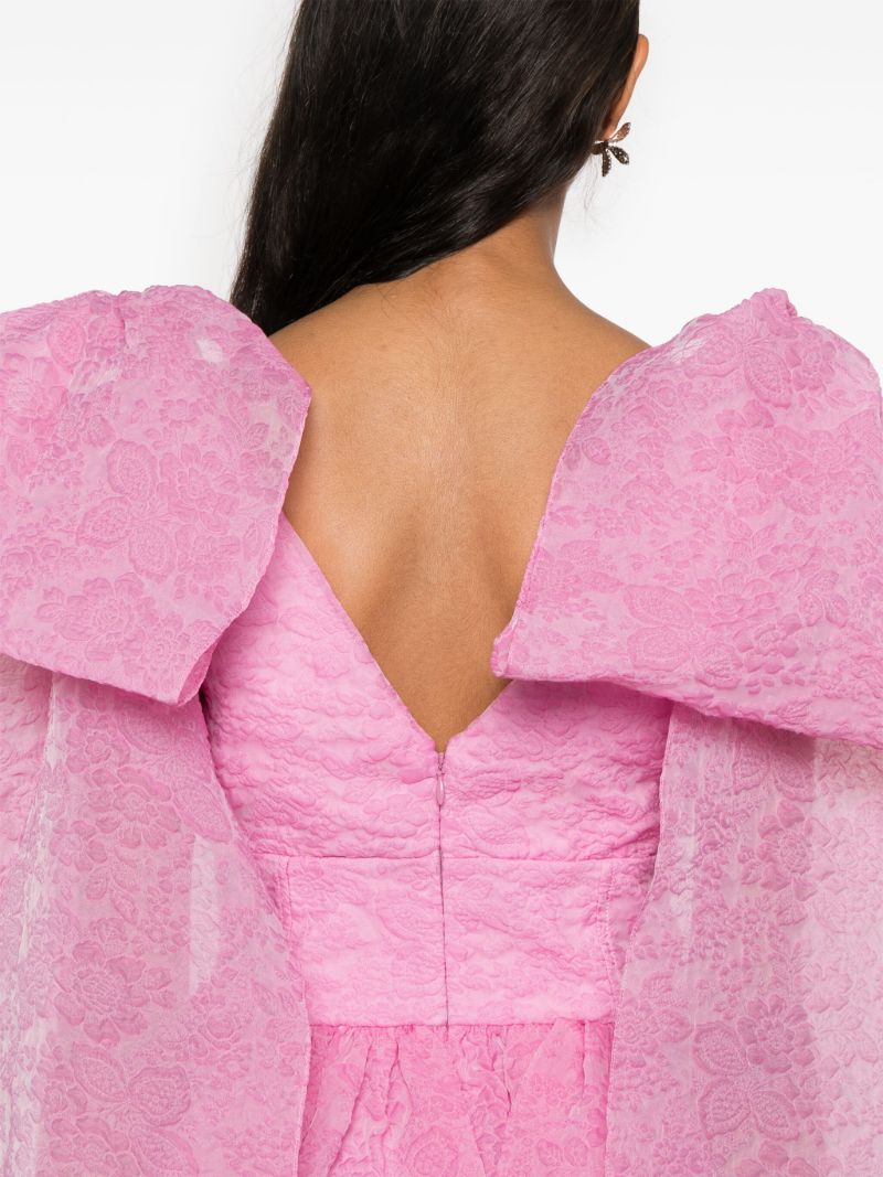 Pink CloquÃ_x0083_Â© Organza Midi Dress