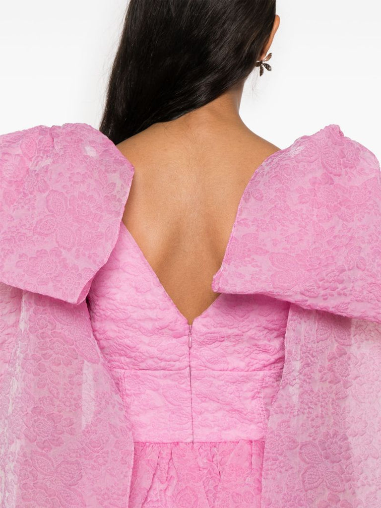Pink CloquÃ_x0083_Â© Organza Midi Dress