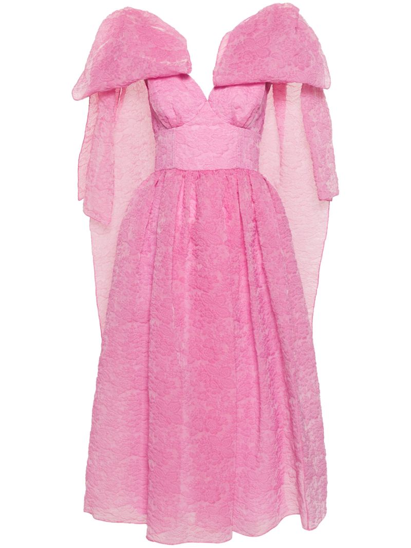 Pink CloquÃ_x0083_Â© Organza Midi Dress
