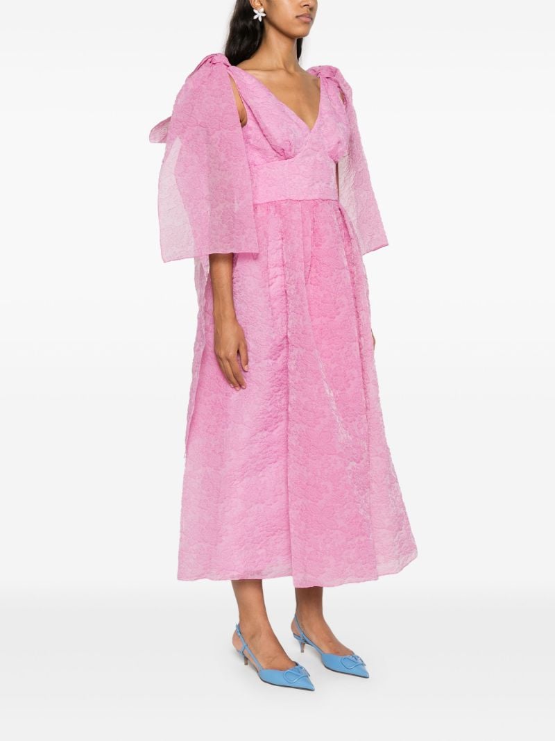 Pink CloquÃ_x0083_Â© Organza Midi Dress