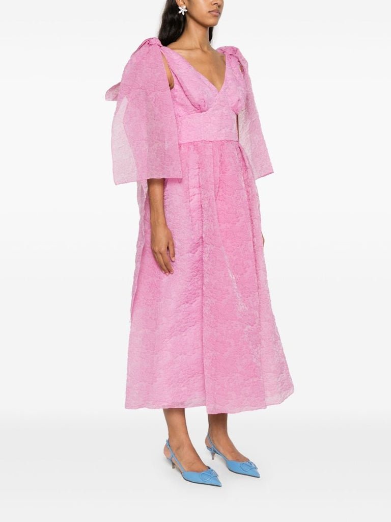 Pink CloquÃ_x0083_Â© Organza Midi Dress